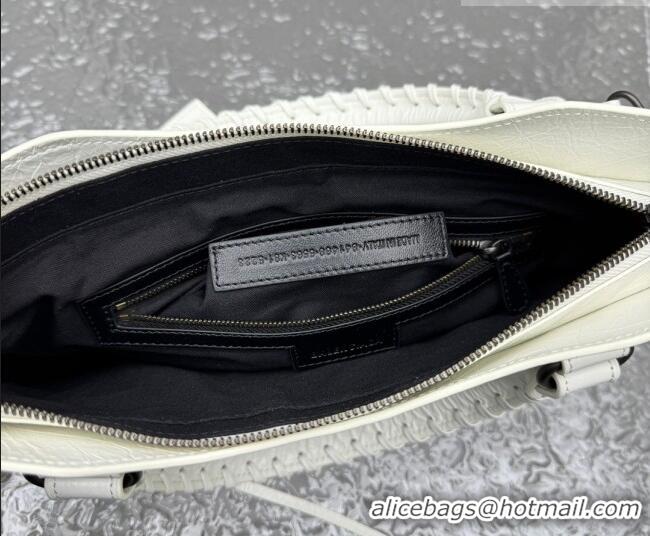 Best Quality Balenciaga Le City First Bag in Arena lambskin, brass hardware 0122 White 2026