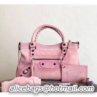 Well Crafted Balenciaga Le City First Bag in 0122 Pink Suede, brass hardware 2026