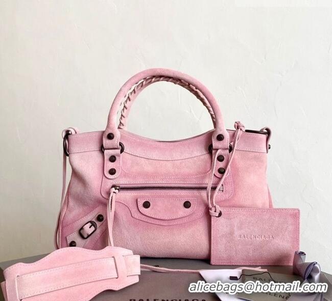 Well Crafted Balenciaga Le City First Bag in 0122 Pink Suede, brass hardware 2026