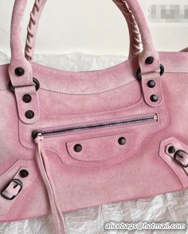 Well Crafted Balenciaga Le City First Bag in 0122 Pink Suede, brass hardware 2026