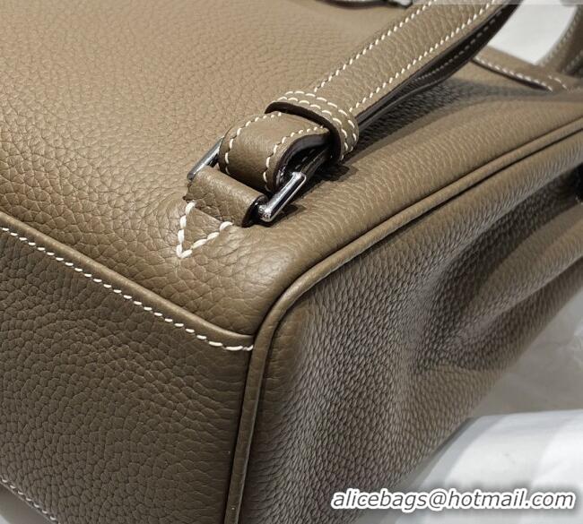 Inexpensive Hermes Kelly Ado Backpack 22cm in Togo Leather H2101 Etoupe/Silver 2026 (Half Handmade)