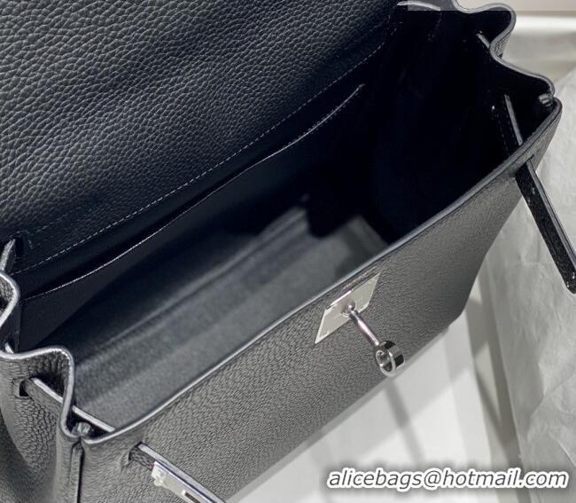 Buy Discount Hermes Kelly Ado Backpack 22cm in Togo Leather H2101 Black/Silver 2026(Half Handmade)