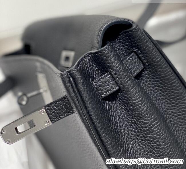 Buy Discount Hermes Kelly Ado Backpack 22cm in Togo Leather H2101 Black/Silver 2026(Half Handmade)