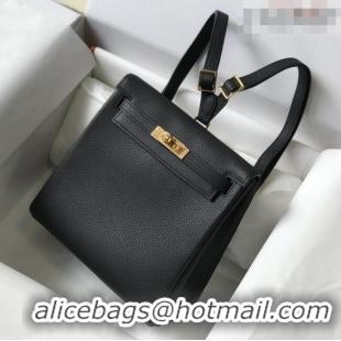 Big Discount Hermes Kelly Ado Backpack 22cm in Togo Leather H2101 Black/Gold 2026(Half Handmade)