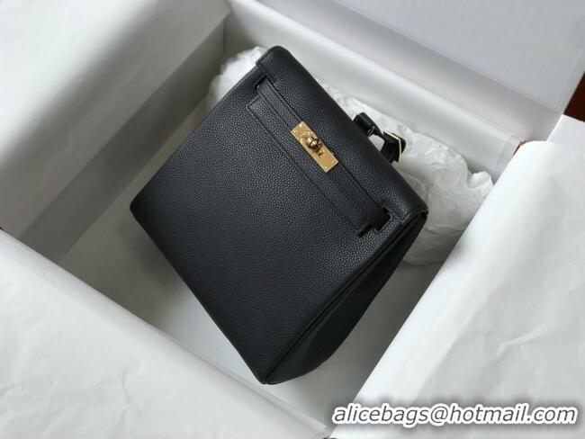 Big Discount Hermes Kelly Ado Backpack 22cm in Togo Leather H2101 Black/Gold 2026(Half Handmade)
