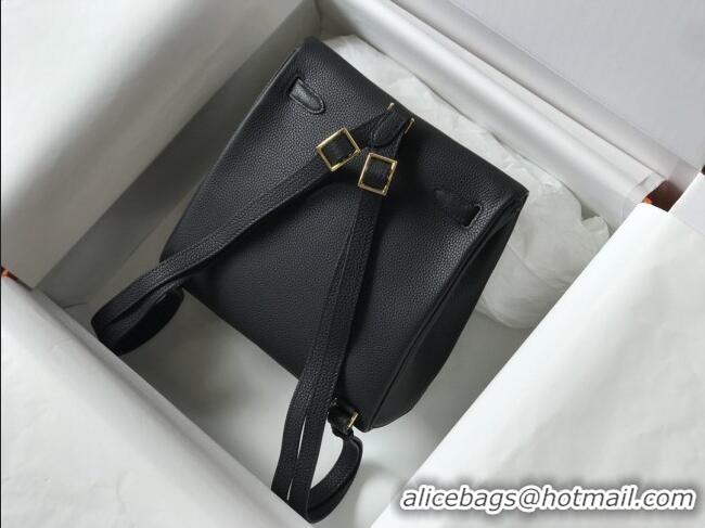 Big Discount Hermes Kelly Ado Backpack 22cm in Togo Leather H2101 Black/Gold 2026(Half Handmade)