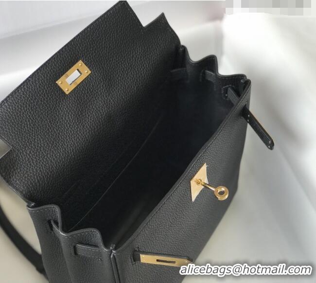 Big Discount Hermes Kelly Ado Backpack 22cm in Togo Leather H2101 Black/Gold 2026(Half Handmade)