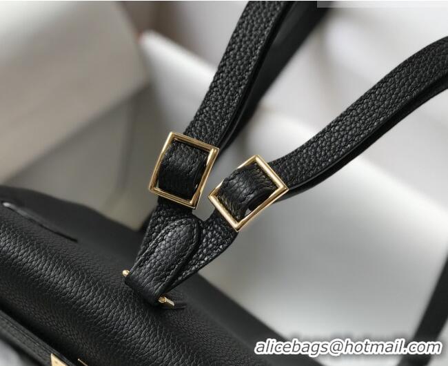 Big Discount Hermes Kelly Ado Backpack 22cm in Togo Leather H2101 Black/Gold 2026(Half Handmade)