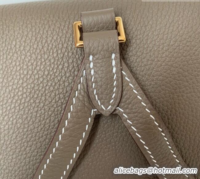 Buy Fashionable Hermes Kelly Ado Backpack 22cm in Togo Leather H2101 Etoupe/Gold 2026 (Half Handmade)