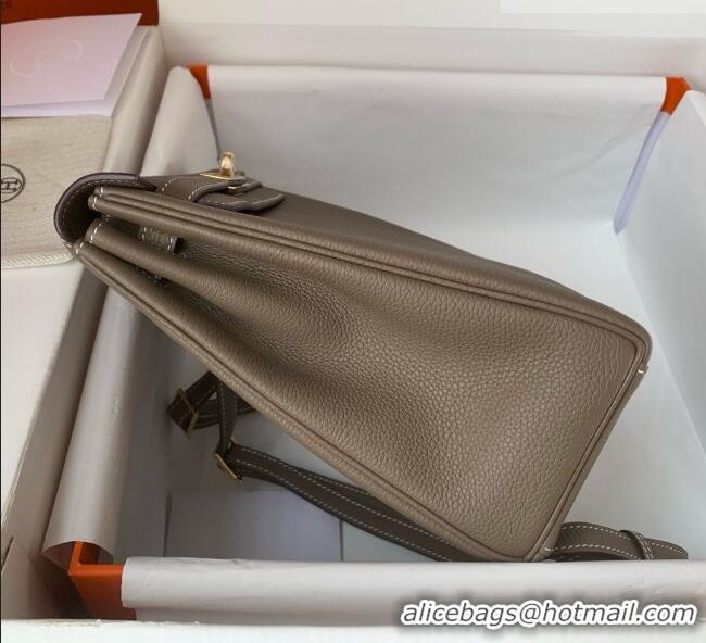 Buy Fashionable Hermes Kelly Ado Backpack 22cm in Togo Leather H2101 Etoupe/Gold 2026 (Half Handmade)