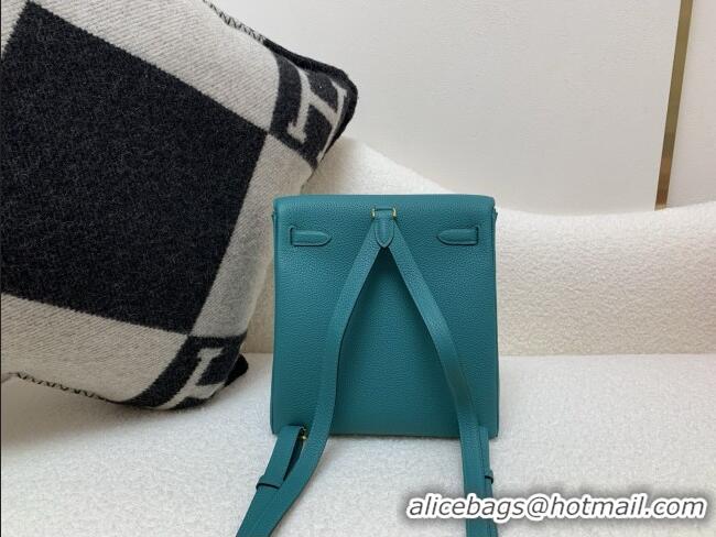 Most Popular Hermes Kelly Ado Backpack 22cm in Togo Leather H2101 Verona Green/Gold 2026 (Half Handmade)