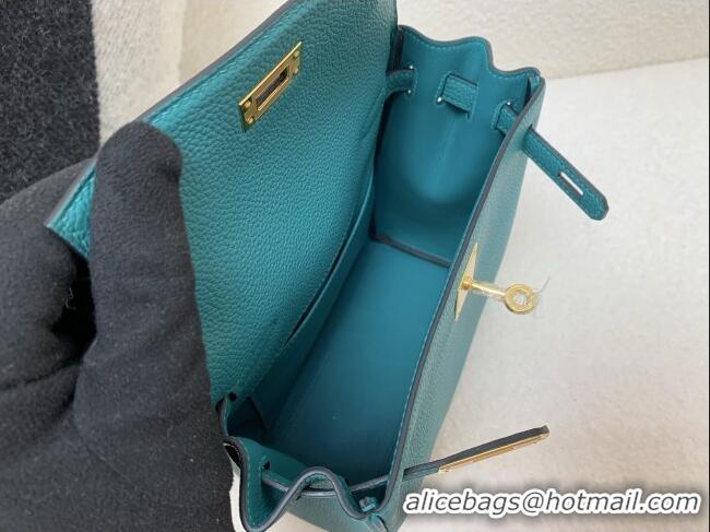 Most Popular Hermes Kelly Ado Backpack 22cm in Togo Leather H2101 Verona Green/Gold 2026 (Half Handmade)