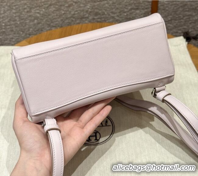 Best Quality Hermes Kelly Ado Backpack 22cm in Swift Leather H2101 Mauve Pale/Silver 2026 (Half Handmade)