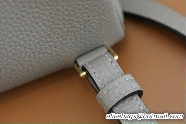 Trendy Design Hermes Kelly Ado Backpack 22cm in Taurillon Clemence Leather H2111 Gris Asphalte Grey/Gold 2026 (Full Hand