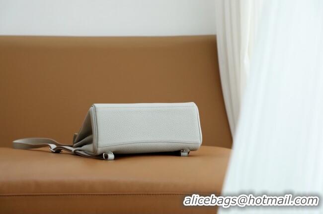Top Grade Hermes Kelly Ado Backpack 22cm in Taurillon Clemence Leather H2111 Gris Perle/Silver 2026 (Half Handmade)