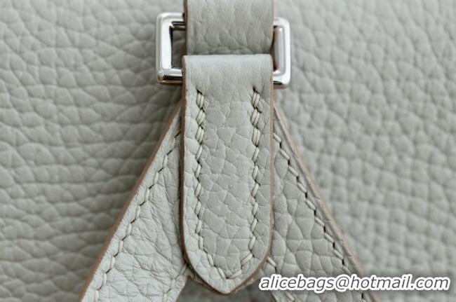 Top Grade Hermes Kelly Ado Backpack 22cm in Taurillon Clemence Leather H2111 Gris Perle/Silver 2026 (Half Handmade)