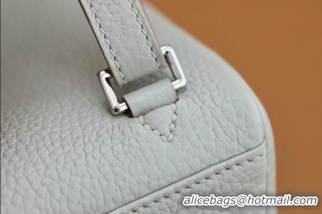 Top Grade Hermes Kelly Ado Backpack 22cm in Taurillon Clemence Leather H2111 Gris Perle/Silver 2026 (Half Handmade)