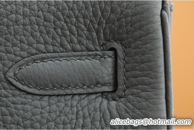 Most Popular Hermes Kelly Ado Backpack 22cm in Taurillon Clemence Leather H2111 Black/Silver 2026 (Half Handmade)