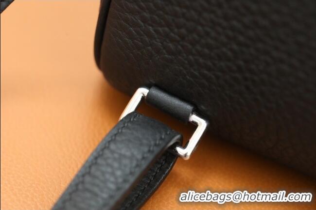 Most Popular Hermes Kelly Ado Backpack 22cm in Taurillon Clemence Leather H2111 Black/Silver 2026 (Half Handmade)