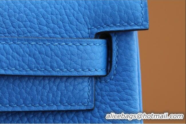 Best Price Hermes Kelly Ado Backpack 22cm in Taurillon Clemence Leather H2111 Blue/Silver 2026 (Half Handmade)