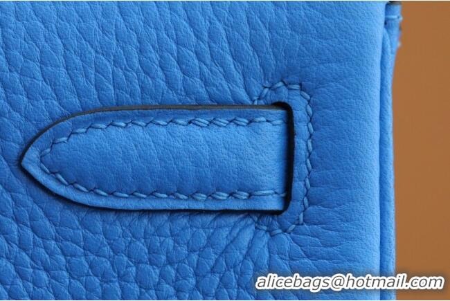 Best Price Hermes Kelly Ado Backpack 22cm in Taurillon Clemence Leather H2111 Blue/Silver 2026 (Half Handmade)