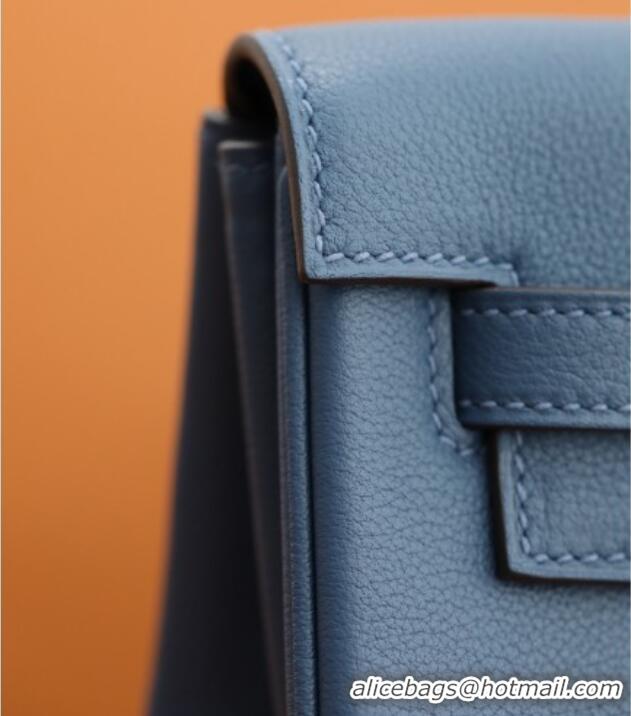 Well Crafted Hermes Kelly Ado Backpack 22cm in Evercolor Leather H2111 Navy Blue/Gold 2026 (Half Handmade)