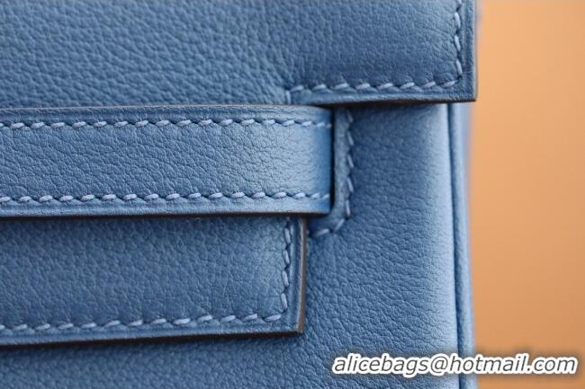 Well Crafted Hermes Kelly Ado Backpack 22cm in Evercolor Leather H2111 Navy Blue/Gold 2026 (Half Handmade)