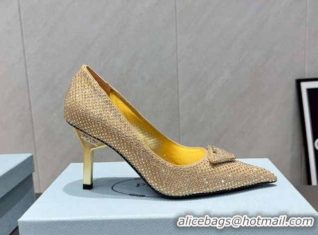 Unique Style Prada Strass Allover Heel Pumps 8.5cm PR120501 Gold 2026