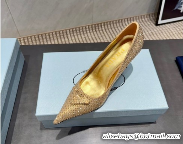 Unique Style Prada Strass Allover Heel Pumps 8.5cm PR120501 Gold 2026