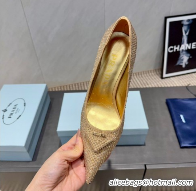 Unique Style Prada Strass Allover Heel Pumps 8.5cm PR120501 Gold 2026