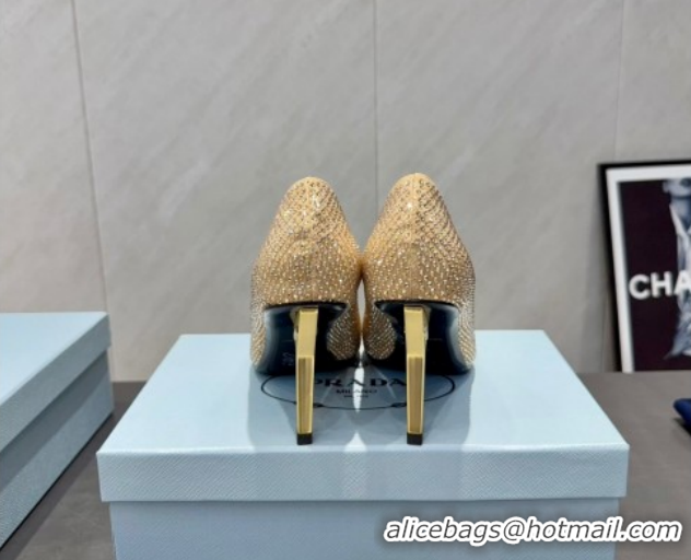Unique Style Prada Strass Allover Heel Pumps 8.5cm PR120501 Gold 2026