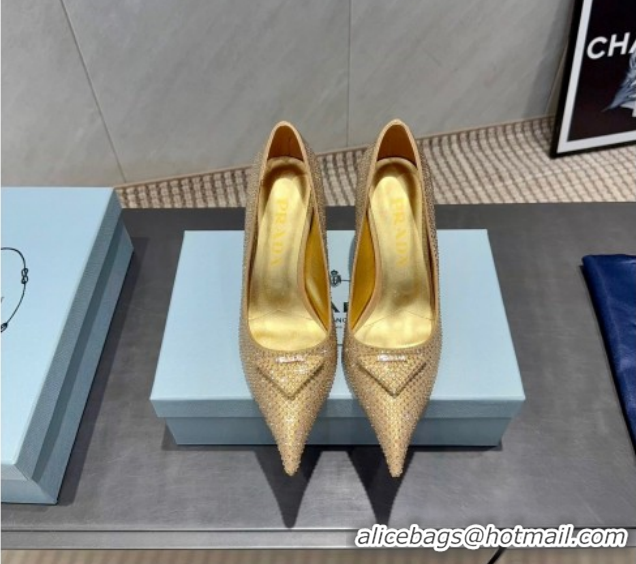 Unique Style Prada Strass Allover Heel Pumps 8.5cm PR120501 Gold 2026
