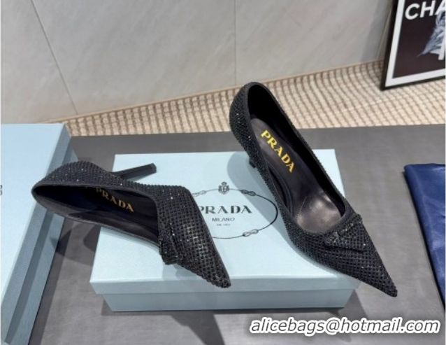 Best Product Prada Strass Allover Heel Pumps 8.5cm PR120501 1205012 Black 2026