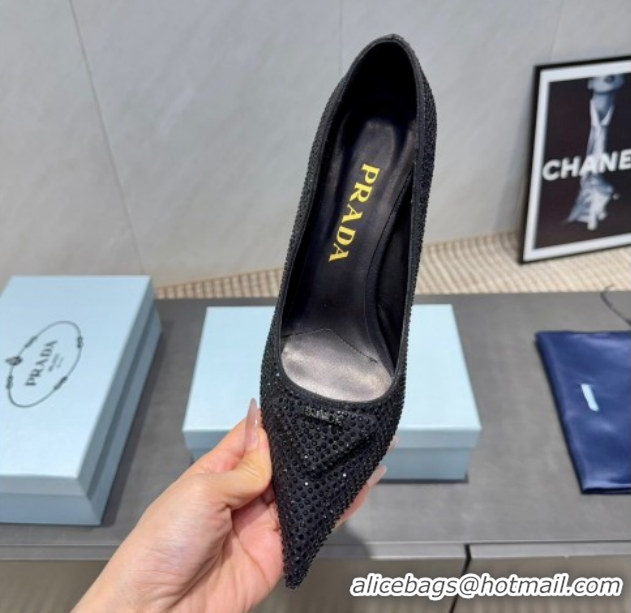 Best Product Prada Strass Allover Heel Pumps 8.5cm PR120501 1205012 Black 2026