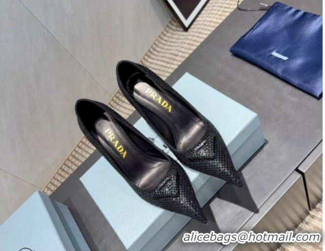 Best Product Prada Strass Allover Heel Pumps 8.5cm PR120501 1205012 Black 2026