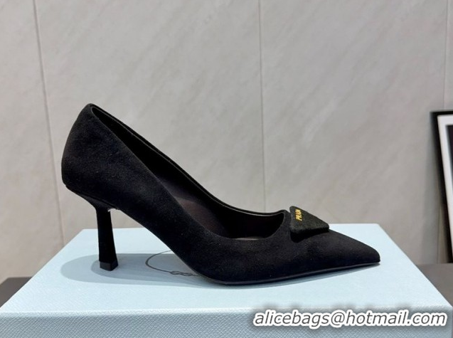 Durable Prada Suede Heel Pumps 8.5cm Black 1I901M 1205016 2026