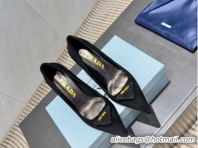 Durable Prada Suede Heel Pumps 8.5cm Black 1I901M 1205016 2026