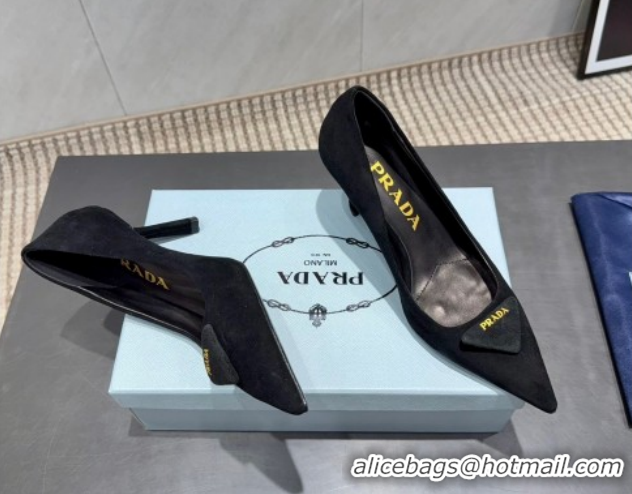Durable Prada Suede Heel Pumps 8.5cm Black 1I901M 1205016 2026