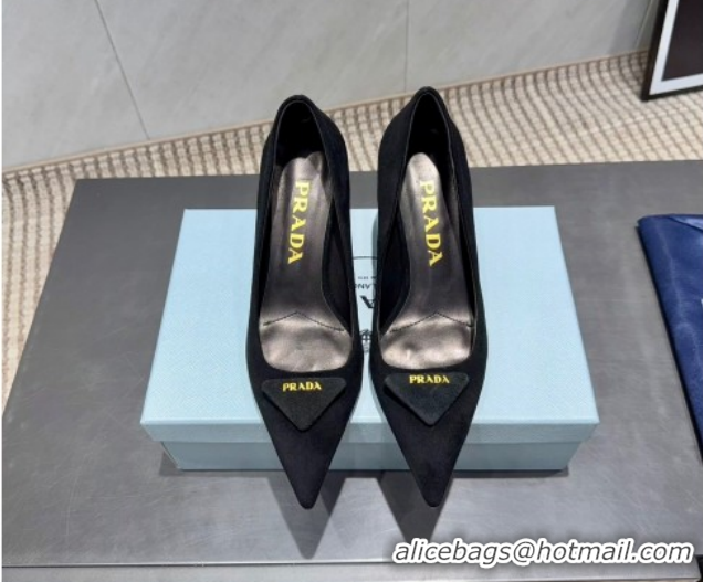 Durable Prada Suede Heel Pumps 8.5cm Black 1I901M 1205016 2026