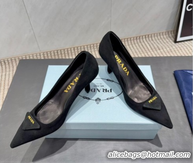 Durable Prada Suede Heel Pumps 8.5cm Black 1I901M 1205016 2026