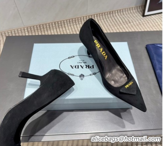 Durable Prada Suede Heel Pumps 8.5cm Black 1I901M 1205016 2026