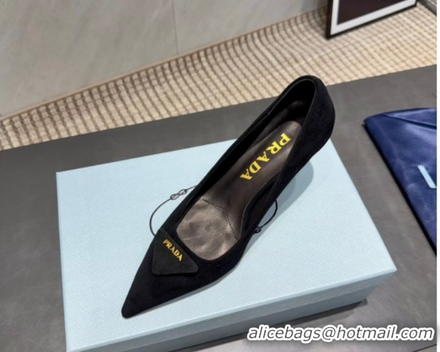 Durable Prada Suede Heel Pumps 8.5cm Black 1I901M 1205016 2026