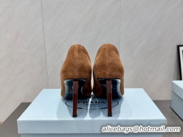 Top Design Prada Suede Heel Pumps 8.5cm Brown PR120501 1205018 2026