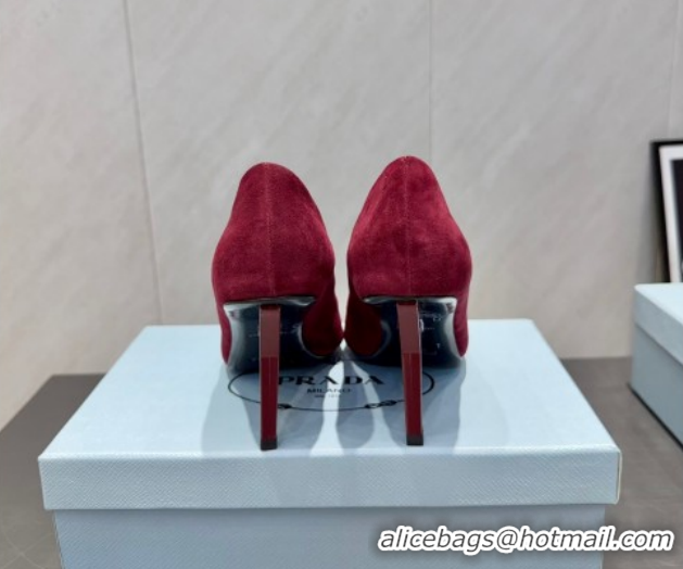 Low Cost Prada Suede Heel Pumps 8.5cm Red PR120501 1205019 2026
