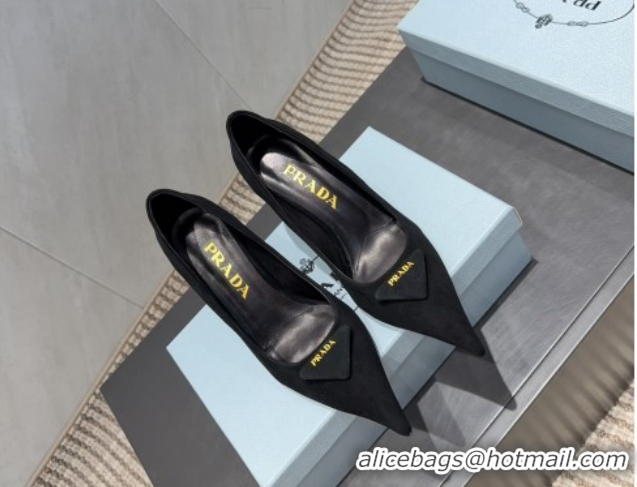 Good Product Prada Suede Heel Pumps 8.5cm Black PR120501 1205020 2026