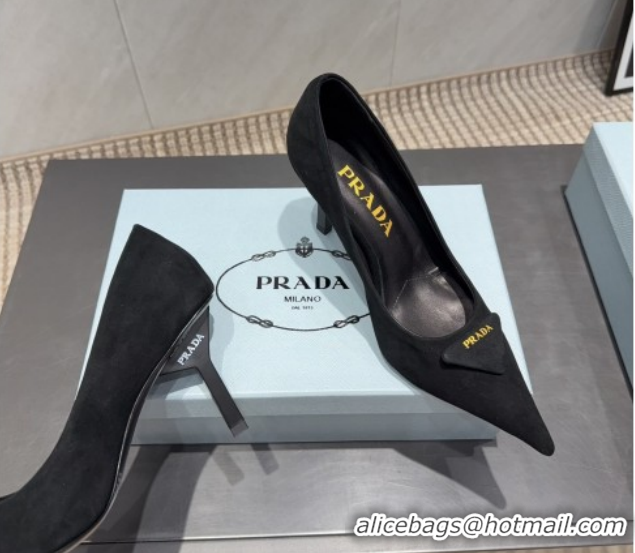 Good Product Prada Suede Heel Pumps 8.5cm Black PR120501 1205020 2026