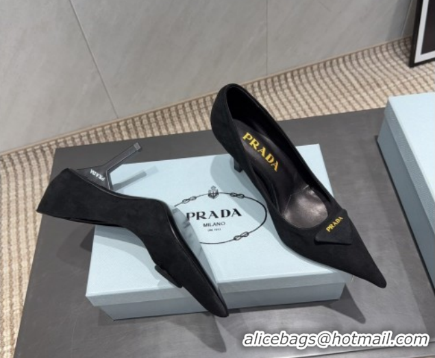 Good Product Prada Suede Heel Pumps 8.5cm Black PR120501 1205020 2026