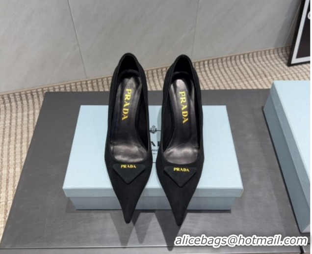 Good Product Prada Suede Heel Pumps 8.5cm Black PR120501 1205020 2026