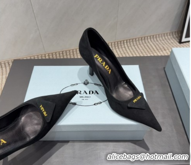 Good Product Prada Suede Heel Pumps 8.5cm Black PR120501 1205020 2026