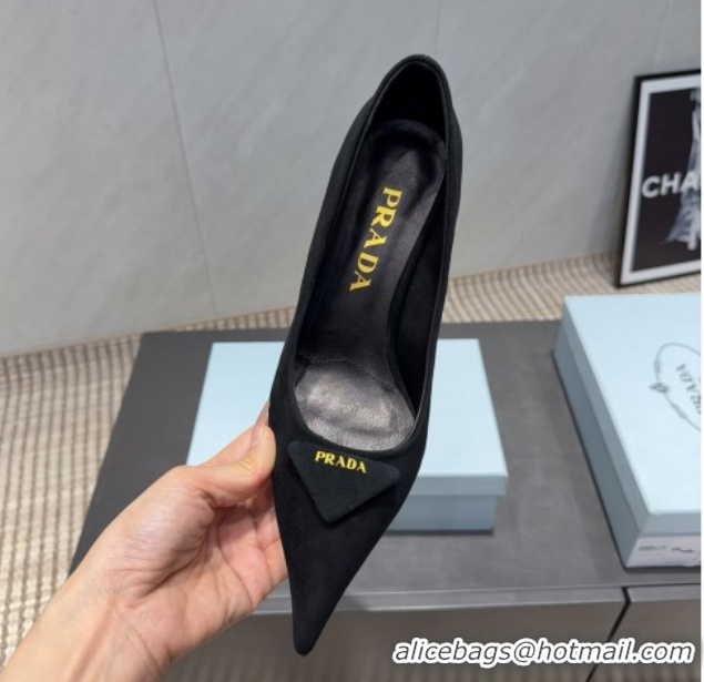 Good Product Prada Suede Heel Pumps 8.5cm Black PR120501 1205020 2026